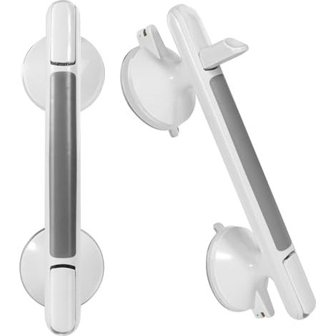 Set mit 2 Duschhaltegriffen, stabile Saugnapfhalterungen für Badewanne und Dusche, abnehmbarer Sicherheitsgriff für das Badezimmer, für Senioren und ältere Menschen (1/5)