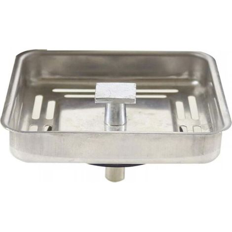 Bouchon de vidange d'évier carré en acier inoxydable, 1 pièce, 78x42mm (1/5)