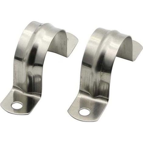 35mm/1.38" 2pcs Collier de Serrage de Tuyau 304 Clips de Tuyau en Acier Inoxydable Sangles de Tuyau en Forme de U Clip de SelleClips de Tension de Sangle de Tube à Deux Trous Collier de Serrage (1/4)