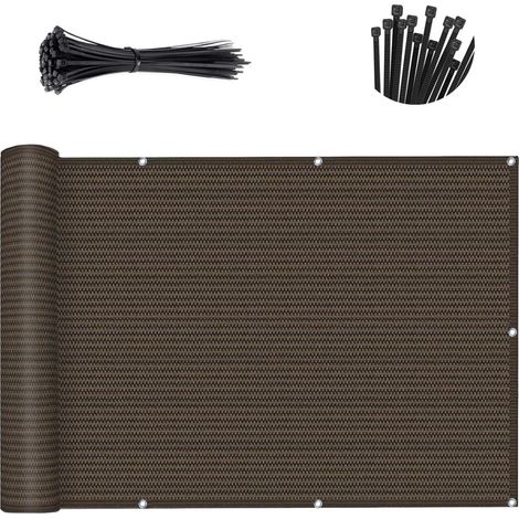 Mampara de privacidad para balcón de 90 × 300 cm, malla para barandillas de apartamentos, apta para patios, balcones y terrazas, color marrón. (1/5)