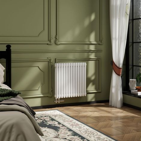 AICA Traditioneller 3-Säulen Heizkörper 600x605mm Weiß aus Stahl