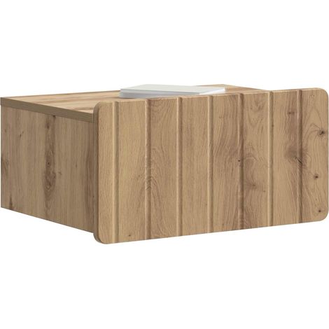 Maison Exclusive - Mobiletto da notte a muro con cassetto 2 pcs Rovere Artigianale
