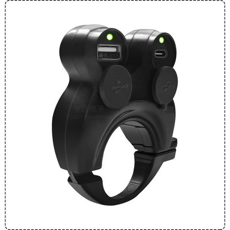 New waterproof motorcycle handlebar phone charger with dual USB charging, type C charging and PD25W fast charging. (1/3)