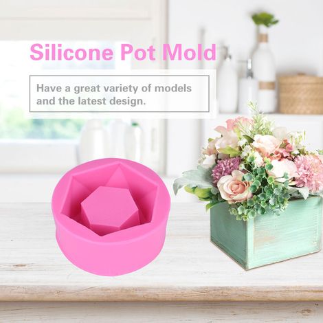 Moule en silicone pour pot de fleurs, jardinière de jardin à faire soi-même, vase en ciment, moule pour bougeoir (BK1077) (1/5)
