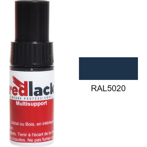 Frasco de retoque con pincel 9 ml – RAL 5020 – Azul océano – Satinado – para múltiples superficies – Redlack
