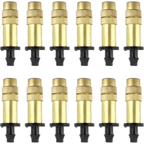 12 Pieces Atomizing Copper Nozzle, Adjustable Spray Drippers, Atomizing Sprinklers, Sprayers Mist Systems For Garden Watering Irrigation (1/5)