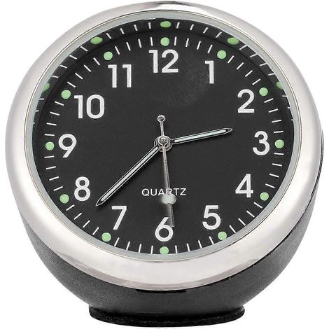 Horloge de tableau de bord lumineuse à quartz pour voiture, mini-horloge montée sur véhicule (noire)-4X4cm-Black (1/3)