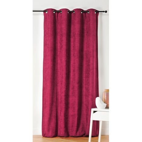 Rideau "Alaska" isolant 3 en 1 thermique, phonique et obscurcissant - 140x260cm - Fuchsia (1/3)