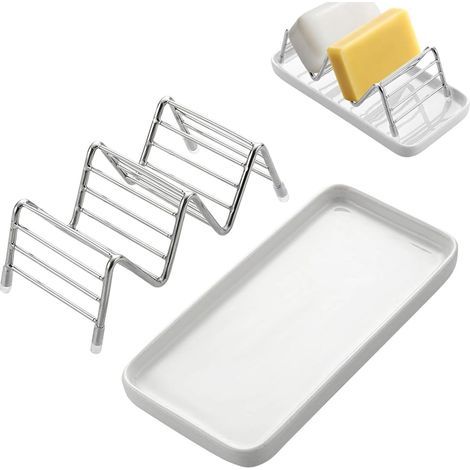 dish drainer stainless steel drying tray raised sponge (1/5)