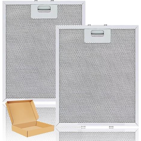 Lot de 2 filtres à graisse en métal pour hotte aspirante - 305 mm x 267 mm - Pour AEG, Electrolux, Elica, Whirlpool, Bauknecht (1/5)