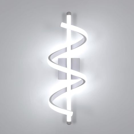 Applique Murale Interieur LED, Moderne Lampe Murale Blanche 26W 6500K Lumière Froide, Appliques en Aluminium en Spirale pour Chambre, Salon, Escalier, Allée, 42CM