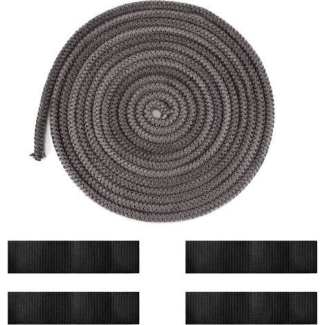 Sealing Cord, Replacement Seal for Fireplace and Stove Door, Fiberglass, Dark Grey, 8mm x 2m (1/4)