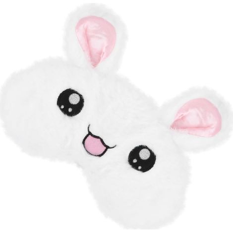 White Rabbit Plush Sleep Mask, Soft and Elastic Headband, Lightweight and Comfortable for Sleeping, Home or Work (1/5)