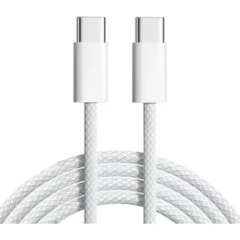 Akkuladegerät kompatibel mit Samsung - kompatibel mit iPhone 17 Pro Max - Schnellladegerät - USB-C-Ladegerät - Weißes Kabel [NX]