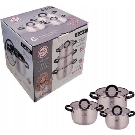 MG HOME Schwarzes Topfset (6-teilig) 1 Stück. (1/3)