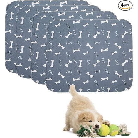 Training Pads for Dogs and Puppies, Washable Reusable Absorbent Pee Pad Leak-Proof, Non-Slip, Cat and Dog Underpads S-Grey (1/5)