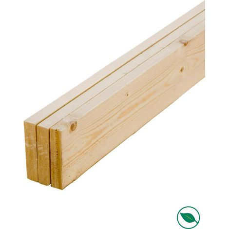 Forestea – Lot de 3 planches sapin brut égalisé 2400 x 96 x 21 mm – Label PEFC 70% – Produits bruts à finir pour constructions durables