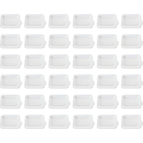 Assiettes biodégradables en bagasse de canne à sucre, 150 assiettes rectangulaires blanches pour barbecue (1/5)