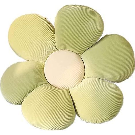 Coussin de sol décoratif à fleurs mignonnes, style indie, pour chambre d'adolescentes et de jeunes filles, peluche pour enfants (vert, 40 cm) (1/5)