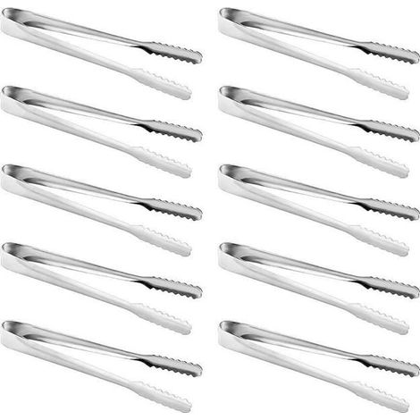 10Pcs Pince à Glaçons,Pince Bonbon,Pince de Service,Pince a Sucre en Acier Inoxydable Multifonction pour Buffet Grill Bar Cuisine (1/5)