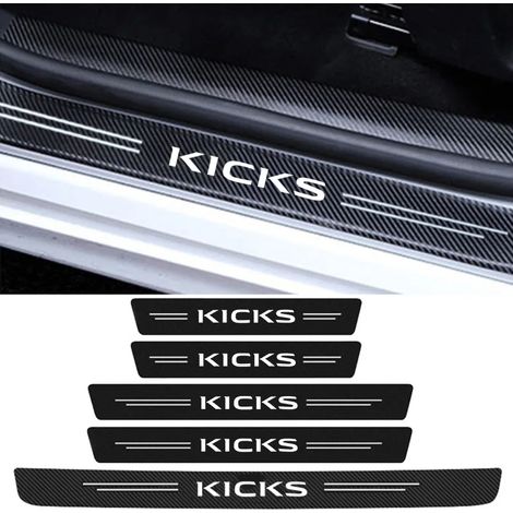 (5 pièces) Film protecteur anti-rayures en fibre de carbone pour seuils de porte de voiture Nissan Kicks - Autocollants de seuil de porte intérieurs (1/3)