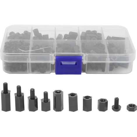 300 vis d'espacement en nylon FFFM M3 pour diverses applications (noires) (1/5)