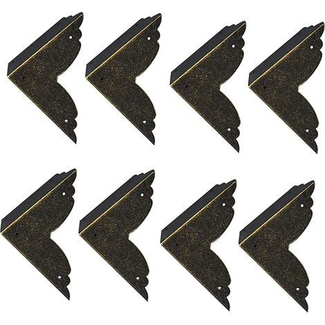 8 pièces Vintage Protecteur Décoratif d'angle en Fer protecteurs d'angle en métal pour Meubles De Protection d'angle (1/5)