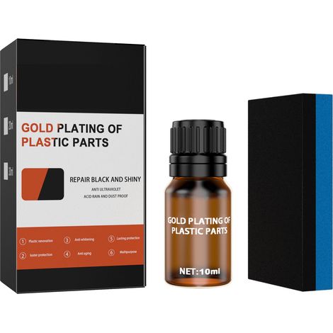 Lot 10ml Agent entretien plastique auto, revêtement cristal longue durée pour pièces intérieures véhicule avec éponge 1 kit (1/5)