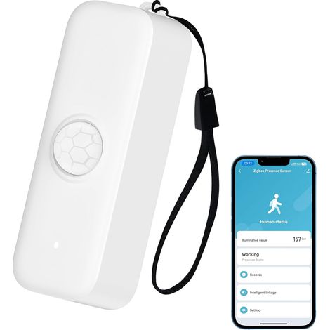 Capteur de Mouvement WiFi PIR pour Système d’Alarme, Surveillance à Distance par Application, Déclenchement de Lumières et de Scènes, Compatible avec , Blanc (1/5)