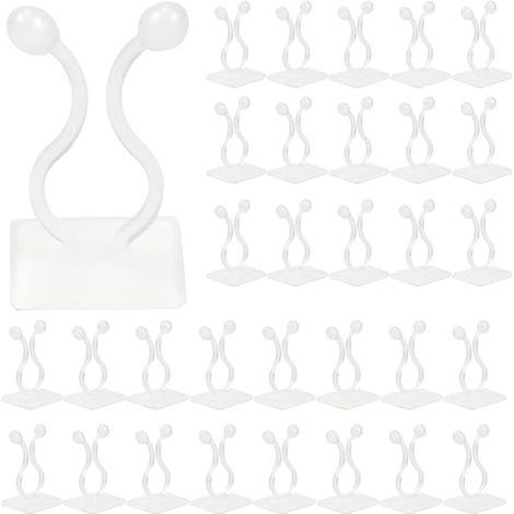 Climbing Plant Support Clips 50 Pcs Self-Adhesive Wall Fixing Hooks Support for Climbing Plants Home Decoration (White)