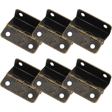 [Bronze]Lot de 6 Charnières Demi Surface à Trois Volets Semi Dissimulées Décalées pour Porte, Coffre, Armoire, Matériel de Meubles (1/5)