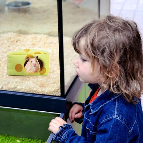 Nid Douillet en Forme de Fromage pour Hamster, Niche Chaude d'Hiver pour Rongeurs (1/5)