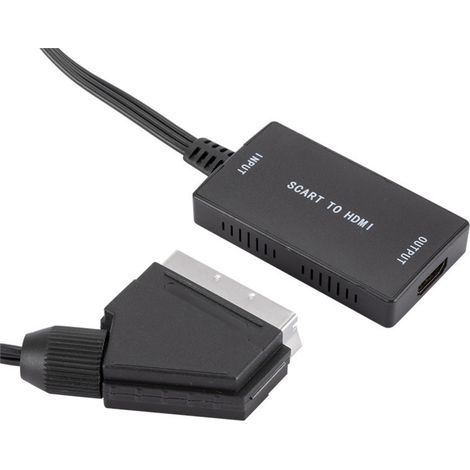 Convertisseur péritel vers HDMI, adaptateur péritel vers HDMI, convertisseur vidéo et audio HD 1080p avec câble HDMI, pour TVHD, décodeur VHS, Xbox, PS3, Sky, DVD, Blu-ray, etc. (1/5)