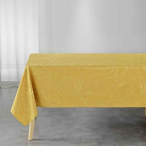 Nappe Imprimée Déco "Belflor" 150x240cm Jaune (1/3)