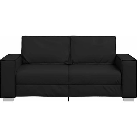 MAISON LA VIE Canapé à 2 places - canapé droit noir 140 cm en simili cuir fr2244 (1/5)