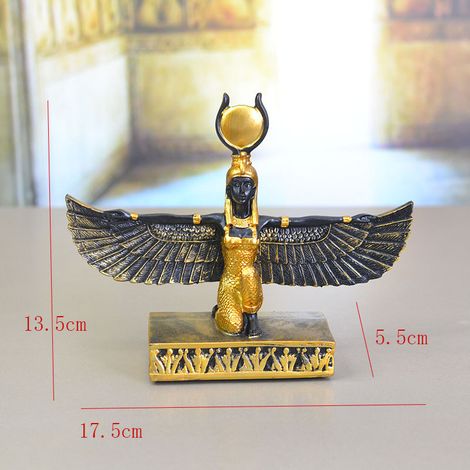 Escultura de estatua de la diosa egipcia Isis, dios egipcio de la vida y la tierra, escultura de figura mitológica, adorno arrodillado, decoración del hogar, artesanía, estante de almacenamiento de jo (1/5)