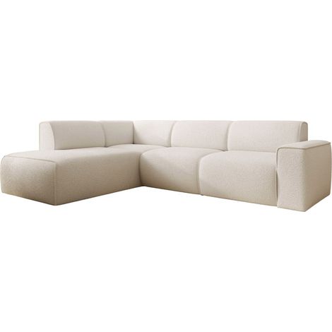 Selsey Bouvi – Ecksofa mit seitlicher Rückenlehne an der Ottomane, links, creme, Bouclé (1/5)