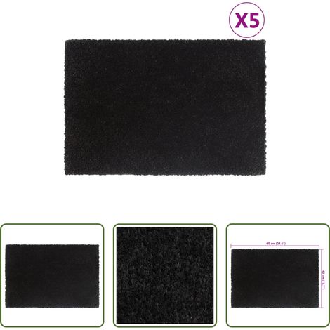 Eingangsmatte - Fußmatten 5 Stk. Schwarz 40x60 cm Kokosfaser Getuftet (1/5)