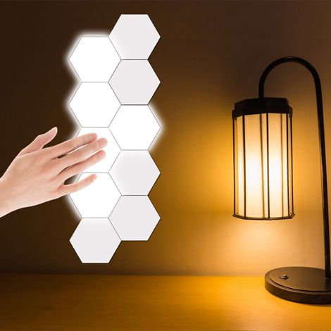 Lampe murale hexagonale DIY à 7 lumières pour salon et chambre, décoration moderne avec alimentation 100V-240V (1/5)
