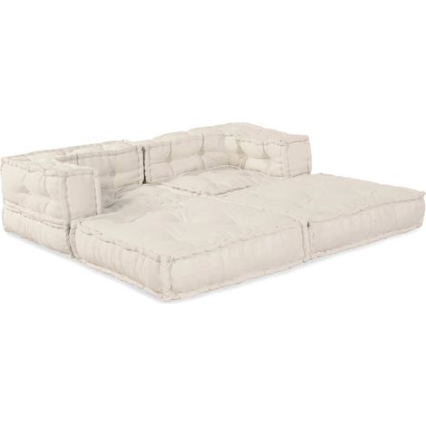 Canapé Modulable 2 pcs Crème 70 x 70 x 56 cm tissu CFW389515 (1/3)