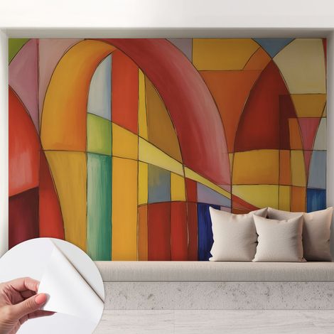 Tapete Selbstklebend - abwaschbar - trendige Wanddeko - elegant Fototapete Energiegeladene Formen 208x146 cm (1/5)
