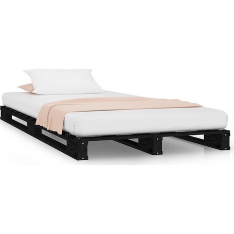 Maison Exclusive - Cama de palets madera maciza pino negra pequeñ