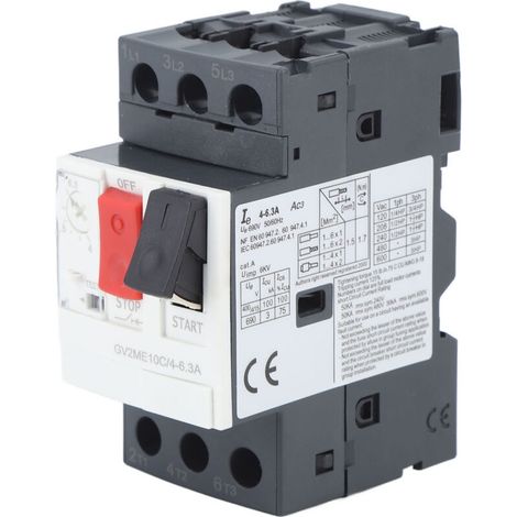 Disjoncteur moteur, protection contre les surcharges et les courts-circuits, montage sur rail de guidage 35 mm, interrupteur AC690 V GV2 ME14C 6 10 A (1/5)