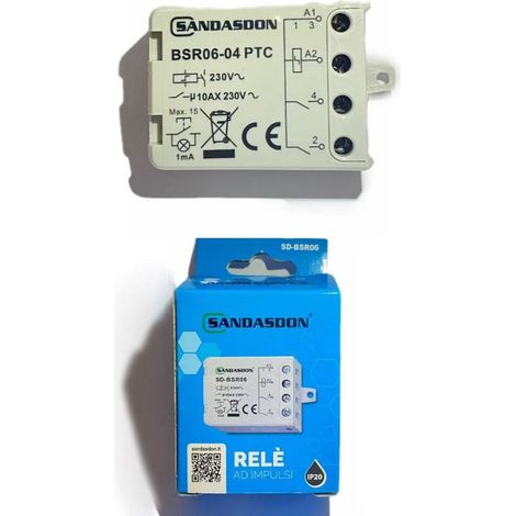 Interrupteur De Relais D'impulsion 230v 10a Sandasdon Bsr06-04