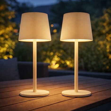 Lampada da tavolo a LED lampada da tavolo a batteria ricaricabile CCT lampada da interno esterno lampada da giardino a sabbia touch dimmer USB, metallo, 2W 50lm bianco caldo-freddo, DxH 8,5x28 cm, set (1/5)