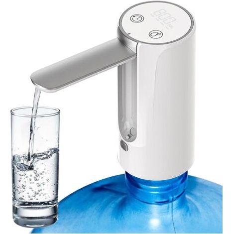 BUNTHAUS Distributeur d'eau Électrique, 3 Niveaux Distributeur d'eau De Bureau, Recharge USB Pompe à Eau Portable Pliable, Pompe à Eau Automatique, Pompe À Bouteille d'eau pour Maison Bureau Camping ( (1/5)