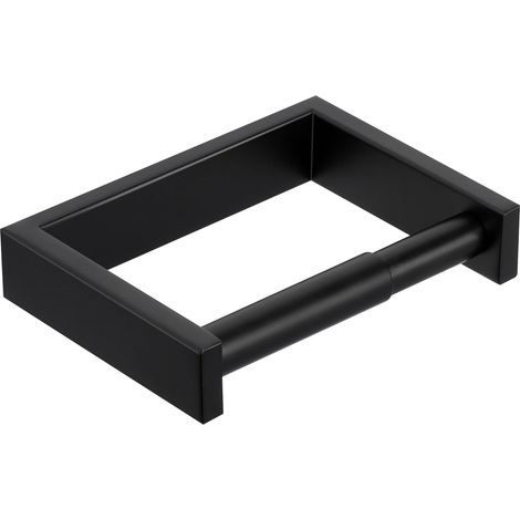 Derouleur Porte Papier Toilette Mural, Support Papier Toilette à Ressort pour Méga Rouleaux, Support Rouleau en Acier Inoxydable pour Salle de Bain et Cuisine, Noir Mat (1/5)