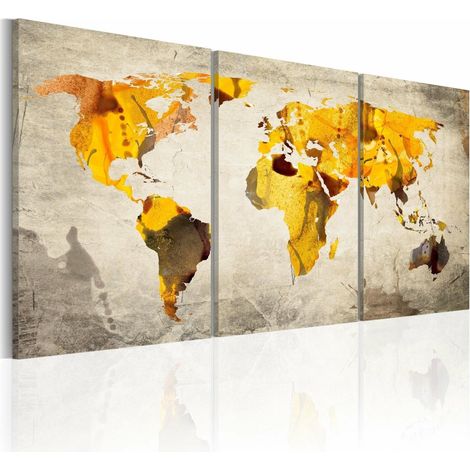 Tableau continents jaunes - 120 x 60 cm (1/2)