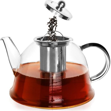 Tetera de vidrio resistente al calor con infusor de 1,65 l (1/5)