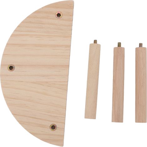 Plateforme de jeu en bois demi-ronde en pin sécurisé pour hamsters et petits animaux (1/5)